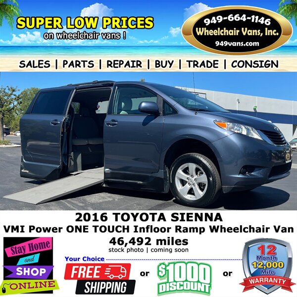 2016 Toyota Sienna Wheelchair Van  