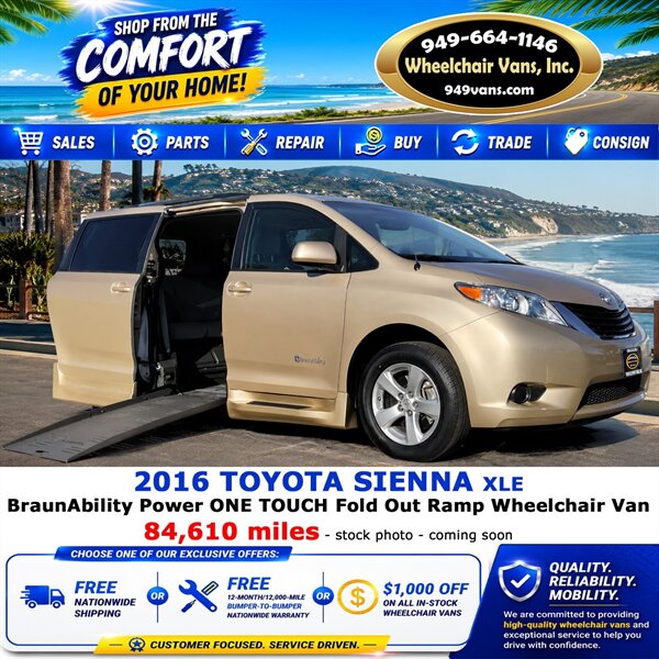 2016 Toyota Sienna XLE 8-Passenger Wheelchair Van   - Photo 1 - Laguna Hills, CA 92653