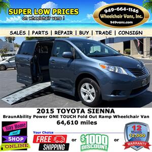 2015 Toyota Sienna Wheelchair Van Minivan