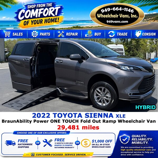 2022 Toyota Sienna XLE Wheelchair Van  