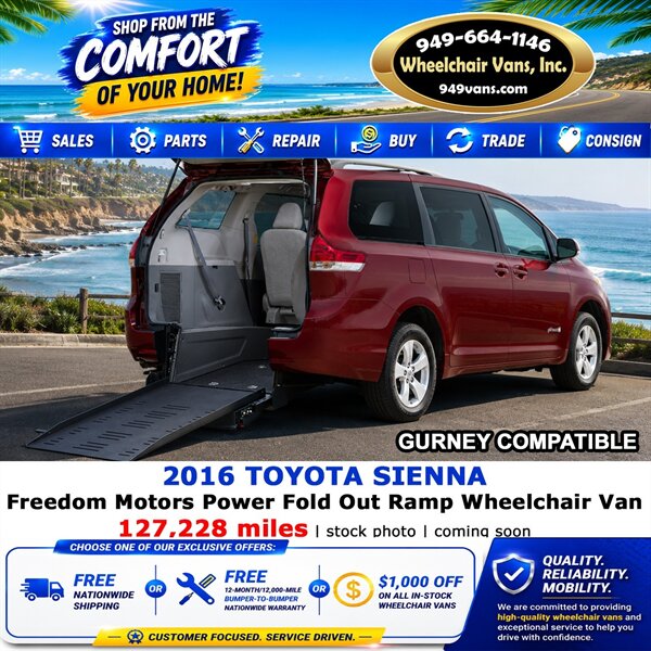 2016 Toyota Sienna Wheelchair Van   - Photo 1 - Laguna Hills, CA 92653