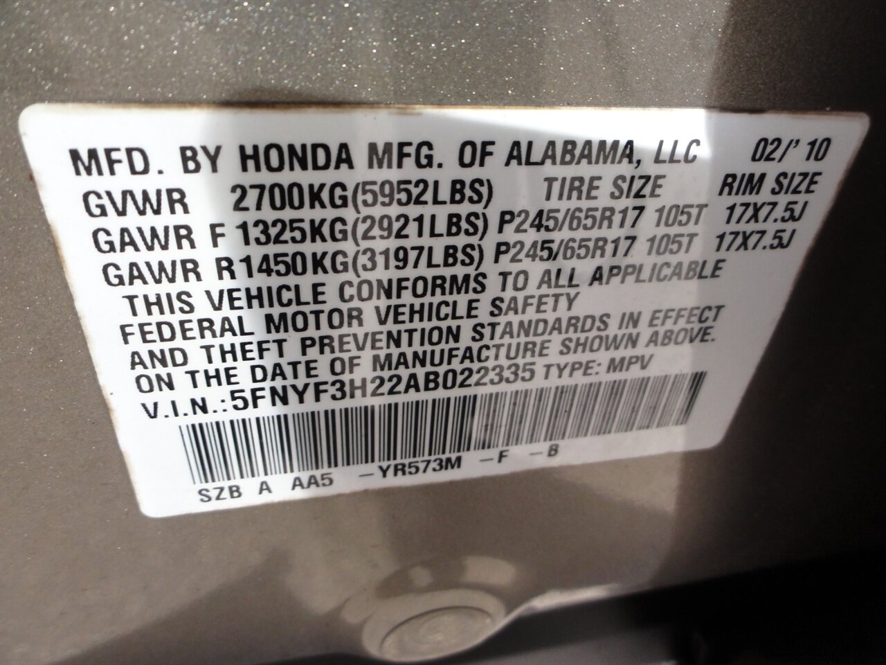2010 Honda Pilot LX   - Photo 26 - Deland, FL 32720