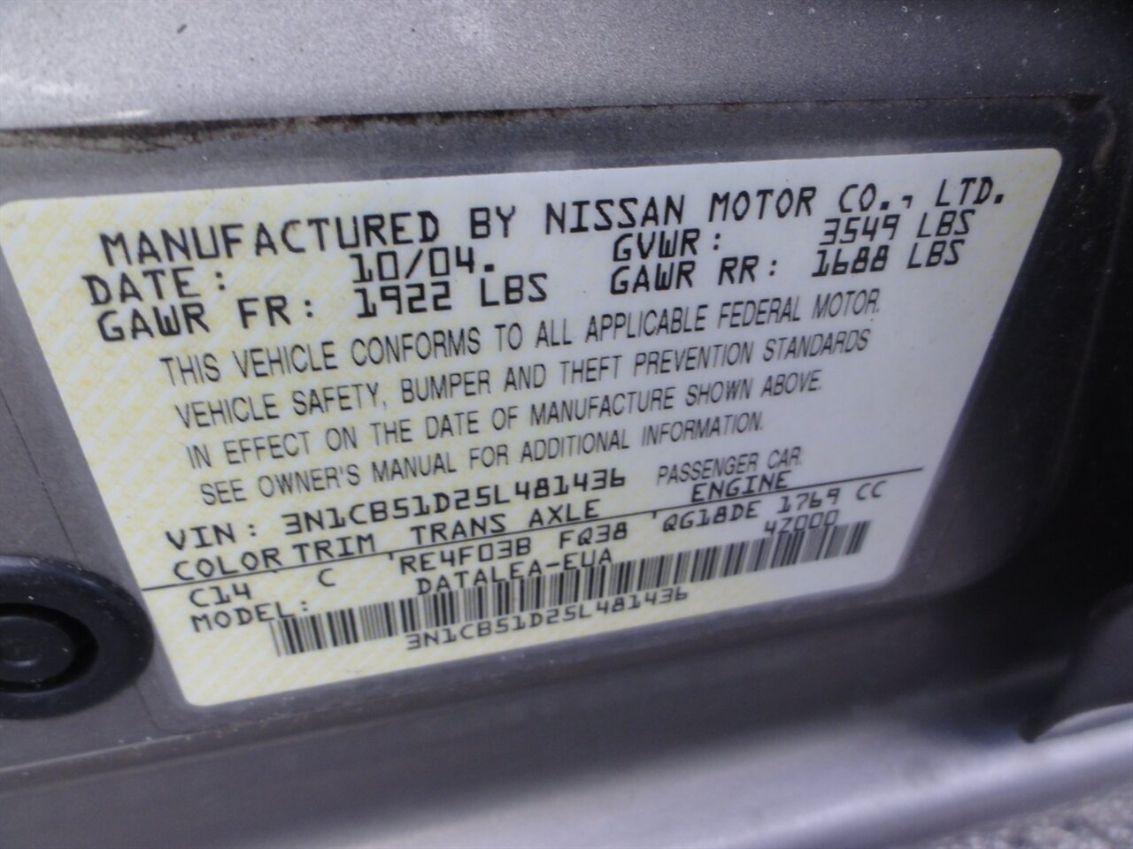 2005 Nissan Sentra 1.8 - Photo 26 - Deland, FL 32720