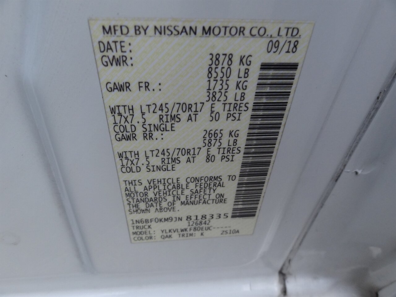 2018 Nissan NV 1500 S   - Photo 27 - Deland, FL 32720