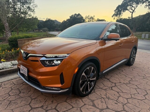Sunset Orange 2023 VinFast VF8 Plus City Edition AWD SUV / Crossover All-Wheel Drive 1-Speed Dual Clutch