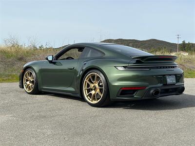 2021 Porsche 911 Turbo S  Paint-to-Sample Oak Green with Club Leather in Truffle Brown, Front LIft Axle, Full PPF - Photo 30 - Tarzana, CA 91356