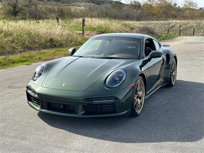 2021 Porsche 911 Turbo S  Paint-to-Sample Oak Green with Club Leather in Truffle Brown, Front LIft Axle, Full PPF - Photo 21 - Tarzana, CA 91356