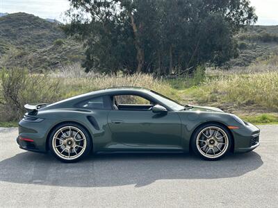 2021 Porsche 911 Turbo S  Paint-to-Sample Oak Green with Club Leather in Truffle Brown, Front LIft Axle, Full PPF - Photo 7 - Tarzana, CA 91356