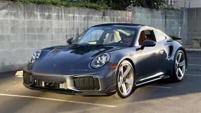 2026 Porsche 911 Turbo S T- Hybrid | Paint-to-Sample  Yachting Blue | Classic Cognac | Slicktop | True Delivery Miles - Photo 3 - Tarzana, CA 91356