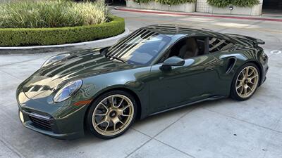 2021 Porsche 911 Turbo S Paint-to-Sample Oak Green with Club Leather in Truffle Brown, Front Axle Lift, Full PPF - Photo 18 - Tarzana, CA 91356
