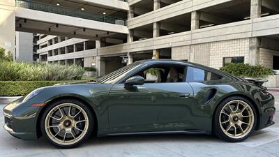 2021 Porsche 911 Turbo S Paint-to-Sample Oak Green with Club Leather in Truffle Brown, Front Axle Lift, Full PPF - Photo 38 - Tarzana, CA 91356