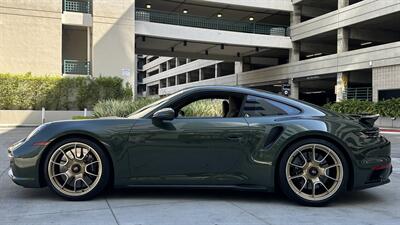 2021 Porsche 911 Turbo S Paint-to-Sample Oak Green with Club Leather in Truffle Brown, Front Axle Lift, Full PPF - Photo 28 - Tarzana, CA 91356