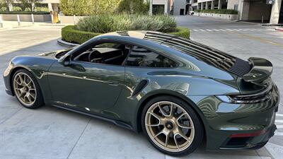 2021 Porsche 911 Turbo S Paint-to-Sample Oak Green with Club Leather in Truffle Brown, Front Axle Lift, Full PPF - Photo 40 - Tarzana, CA 91356