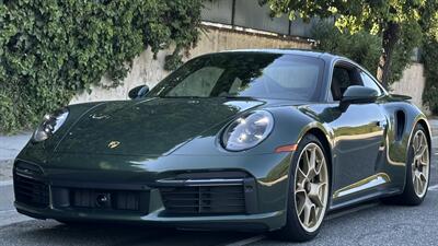 2021 Porsche 911 Turbo S  Paint-to-Sample Oak Green with Club Leather in Truffle Brown, Front Axle Lift, Full PPF - Photo 2 - Tarzana, CA 91356