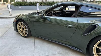2021 Porsche 911 Turbo S Paint-to-Sample Oak Green with Club Leather in Truffle Brown, Front Axle Lift, Full PPF - Photo 14 - Tarzana, CA 91356