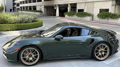 2021 Porsche 911 Turbo S Paint-to-Sample Oak Green with Club Leather in Truffle Brown, Front Axle Lift, Full PPF - Photo 39 - Tarzana, CA 91356