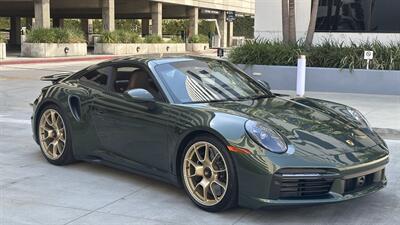 2021 Porsche 911 Turbo S Paint-to-Sample Oak Green with Club Leather in Truffle Brown, Front Axle Lift, Full PPF - Photo 100 - Tarzana, CA 91356