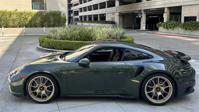 2021 Porsche 911 Turbo S Paint-to-Sample Oak Green with Club Leather in Truffle Brown, Front Axle Lift, Full PPF - Photo 33 - Tarzana, CA 91356