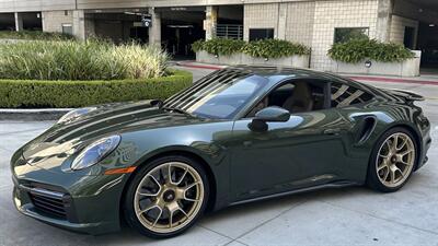 2021 Porsche 911 Turbo S Paint-to-Sample Oak Green with Club Leather in Truffle Brown, Front Axle Lift, Full PPF - Photo 19 - Tarzana, CA 91356