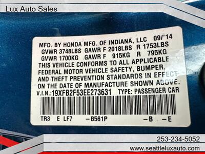 2014 Honda Civic LX   - Photo 30 - Woodinville, WA 98077