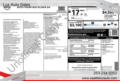 2015 Nissan Frontier SV V6   - Photo 41 - Woodinville, WA 98077