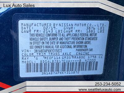 2019 Nissan Sentra S   - Photo 24 - Woodinville, WA 98077