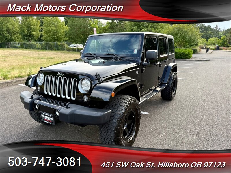 2018 Jeep Wrangler JK Unlimited Sahara triple Black Premium Wheels Hardtop   - Photo 1 - Hillsboro, OR 97123