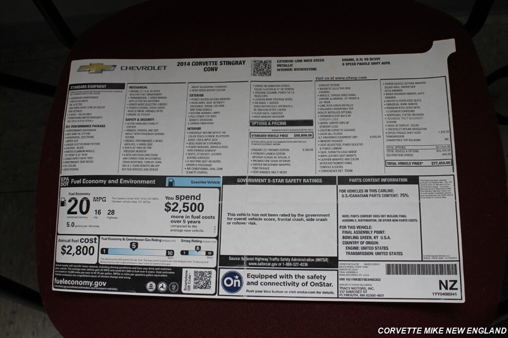 2014 Chevrolet Corvette Stingray Z51 - Photo 51 - Carver, MA 02330