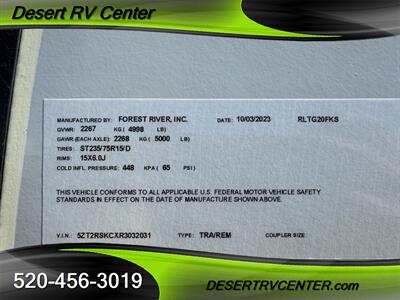 2024 FOREST RIVER 20FKS   - Photo 6 - Huachuca City, AZ 85616