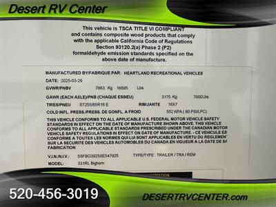 2025 HEARTLAND BIGHORN 331RL   - Photo 20 - Huachuca City, AZ 85616