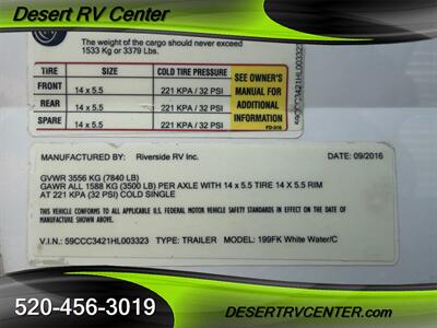 2017 RIVERSIDE RV 199FKS   - Photo 9 - Huachuca City, AZ 85616