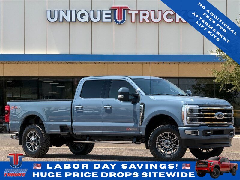 Blue (Azure Gray Metallic Tri-Coat) 2023 Ford F-350 Super Duty Pickup Truck Four-Wheel Drive Automatic