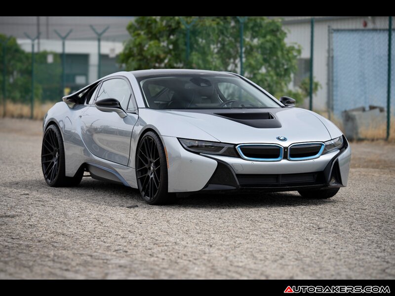 Ionic Silver Metallic w/ BMW i Frozen Blue Accent 2015 BMW i8 Coupe AWD Coupe All-Wheel Drive 6-Speed Automatic