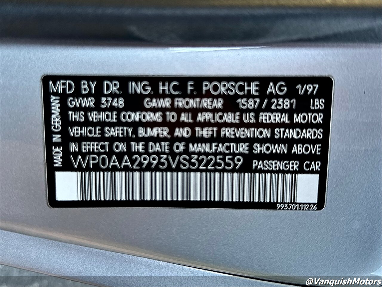 1997 Porsche 911 993 C2 S Manual * WIDE BODY *   - Photo 26 - Concord, CA 94520