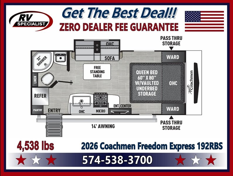 2026 Coachmen Freedom Express Ultra Lite 192RBS - Photo 2 - Goshen, IN 46526