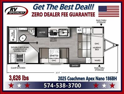 2025 Coachmen Apex Nano 186BH  