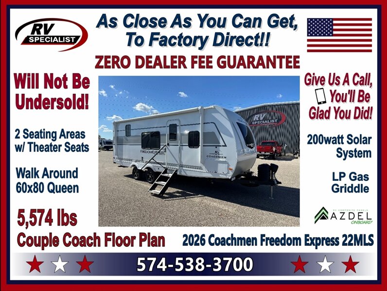 2026 Coachmen Freedom Express Ultra Lite 22MLS   - Photo 1 - Goshen, IN 46526