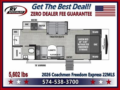 2026 Coachmen Freedom Express Ultra Lite 22MLS   - Photo 2 - Goshen, IN 46526