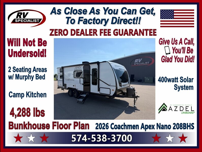 2026 Coachmen Apex Nano 208BHS   - Photo 1 - Goshen, IN 46526