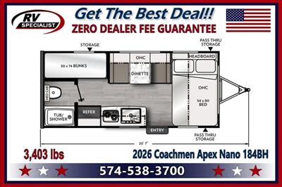 2026 Coachmen Apex Nano 185BH   - Photo 2 - Goshen, IN 46526