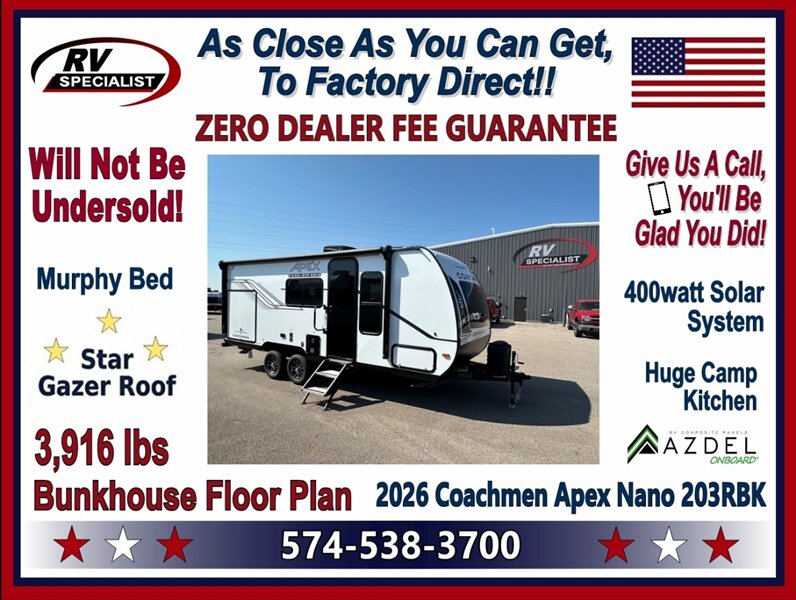 2026 Coachmen Apex Nano 203RBK  