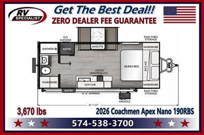 2026 Coachmen Apex Nano 190RBS   - Photo 2 - Goshen, IN 46526