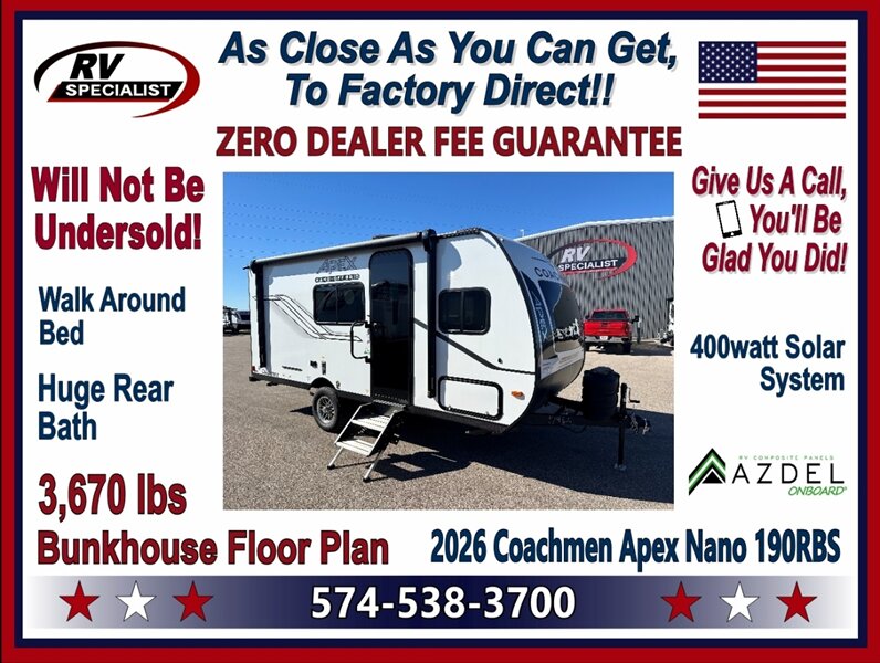 2026 Coachmen Apex Nano 190RBS   - Photo 1 - Goshen, IN 46526