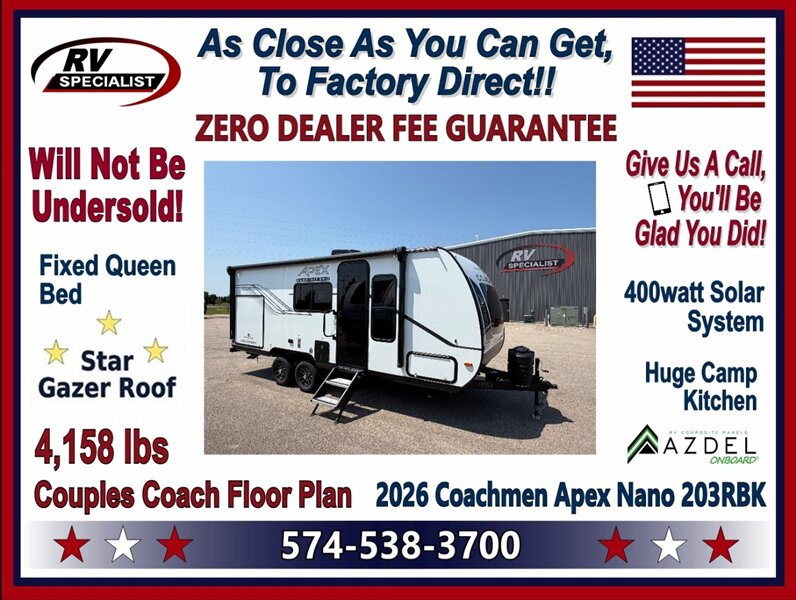 2026 Coachmen Apex Nano 203RBK   - Photo 1 - Goshen, IN 46526