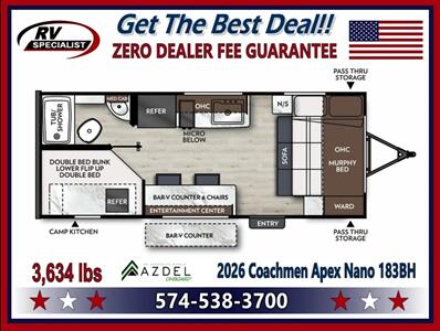 2026 Coachmen Apex Nano 183BH   - Photo 1 - Goshen, IN 46526