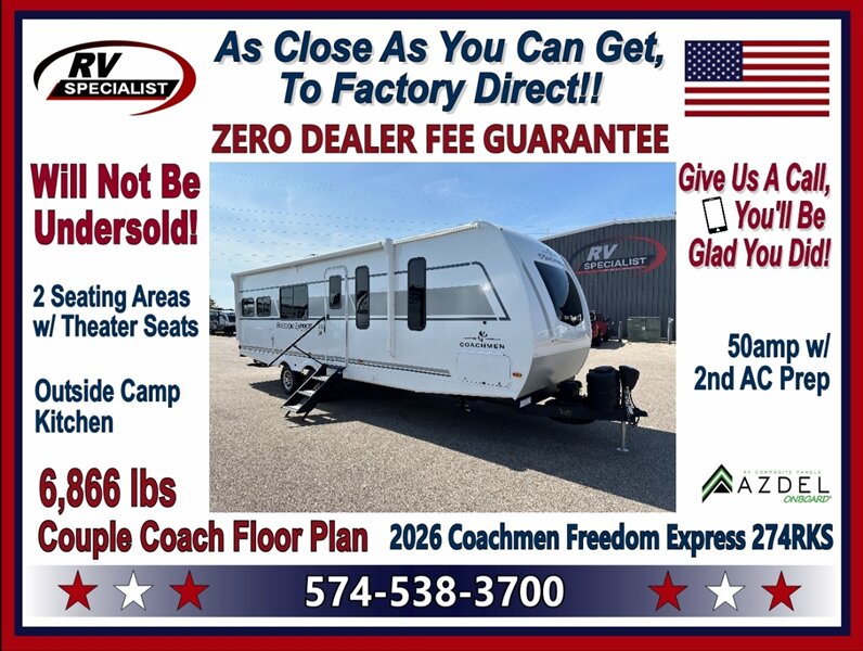 2026 Coachmen Freedom Express Ultra Lite 274RKS   - Photo 1 - Goshen, IN 46526