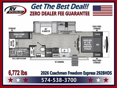 2026 Coachmen Freedom Express Ultra Lite 292BHDS   - Photo 2 - Goshen, IN 46526