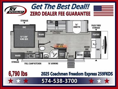 2025 Coachmen Freedom Express Ultra Lite 259FKDS   - Photo 2 - Goshen, IN 46526