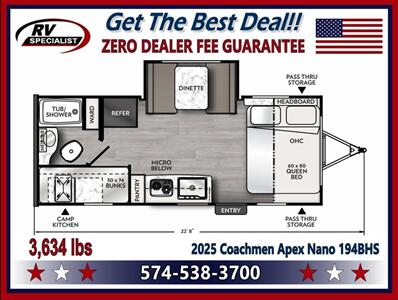 2025 Coachmen Apex Nano 194BHS   - Photo 2 - Goshen, IN 46526
