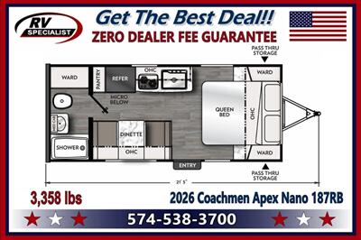 2026 Coachmen Apex Nano 187RB   - Photo 2 - Goshen, IN 46526
